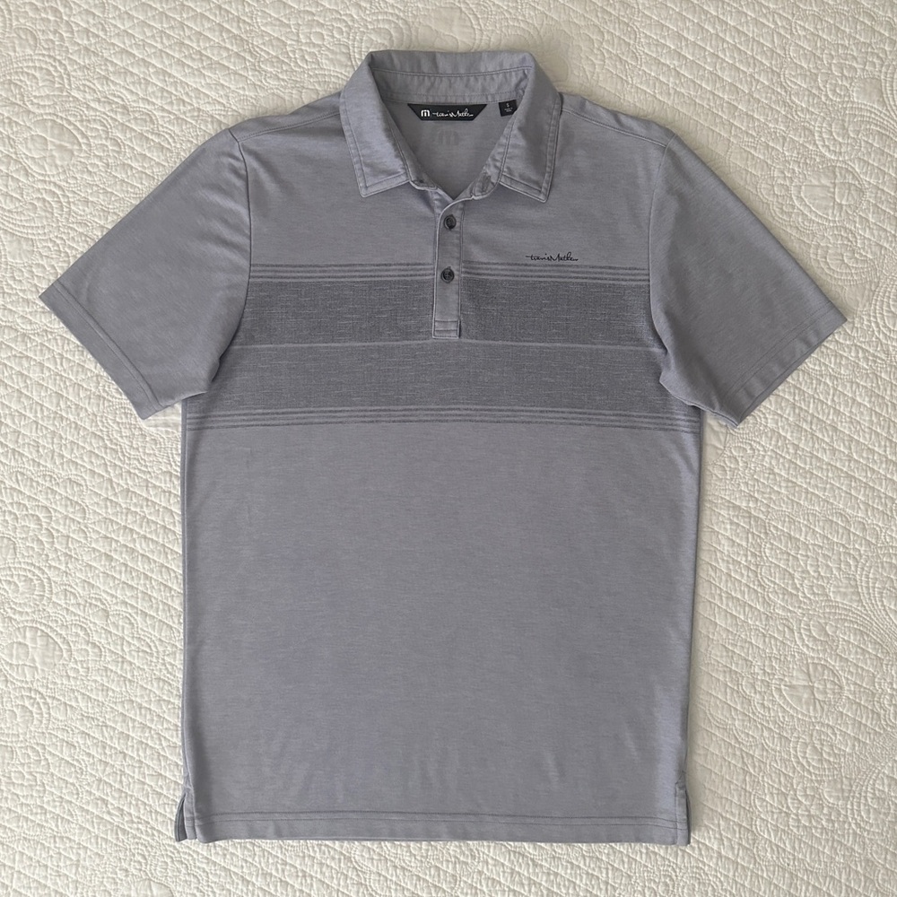 Travis Mathew Miss The Boat Men's Heather Gray Golf Polo Shirt Short Sleeve S